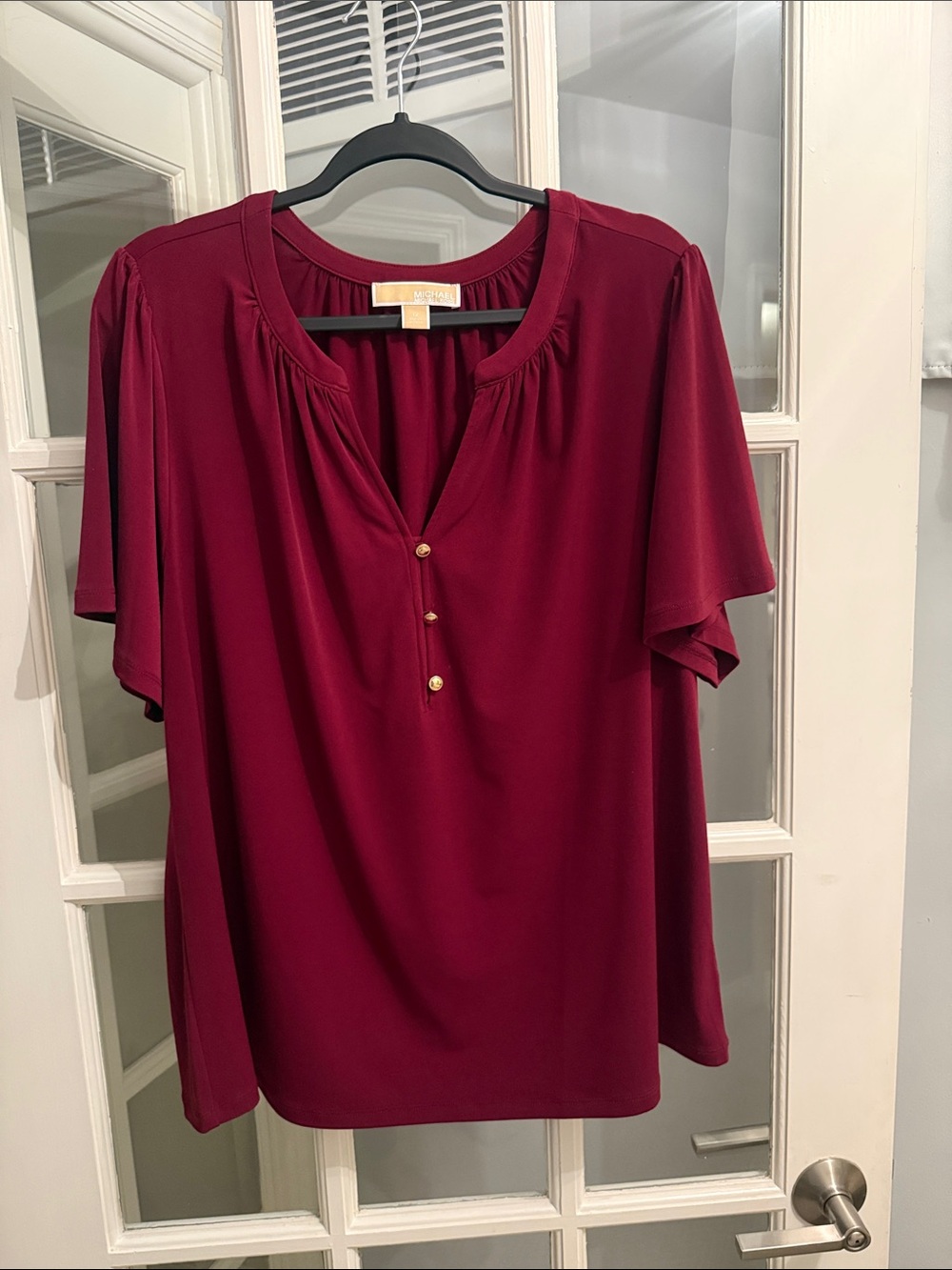 Michael Kors Burgundy Short-Sleeve top
